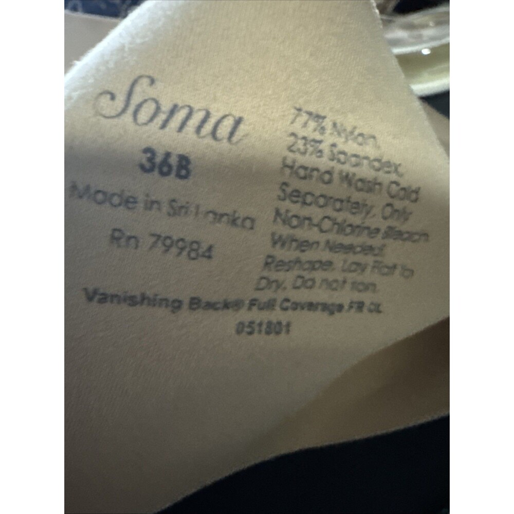 Soma BUNDLE OF 2 Vanishing Back 360 Bra 36B Full Coverage Front Close NWT - Picture 12 of 16